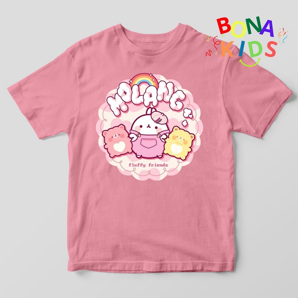 KN Kaos Anak Lucu Kartun Molang Baju Anak Molang Perempuan Usia1-10 Tahun