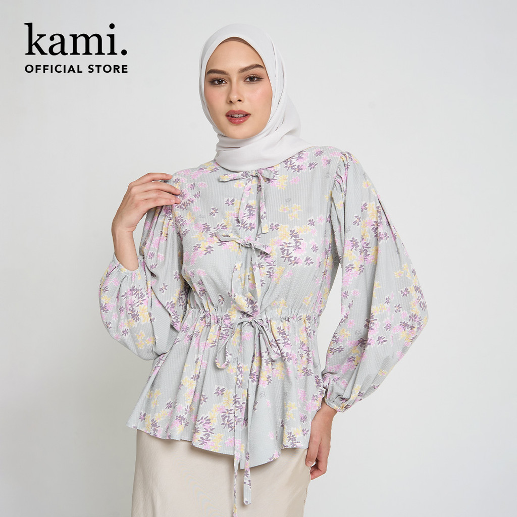 Kami Darya Knot Top Atasan Lengan Panjang Wanita