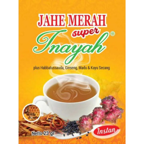 

Jahe Merah Inayah 10 sachet, Meningkatkan daya tahan tubuh , Meredakan flu, batuk, dan pilek, Memperlancar peredaran darah, Meredakan masuk angin, Melancarkan haid, Mengatasi pegal linu, meriang, dll