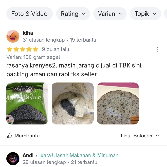 

BLUE POPPY SEED TURKEY mavi hashas 200 gr biji bernutrisi sehat diet - 100 gram segel