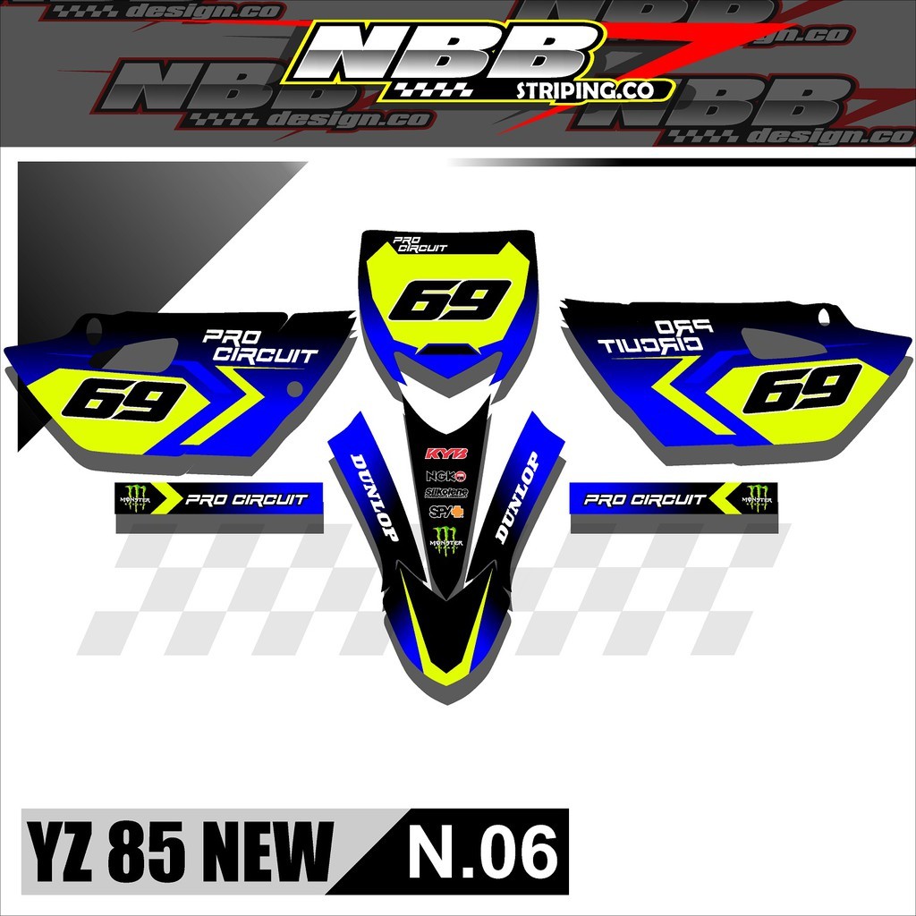 Sticker Striping - Stiker Variasi Decal YZ 85 Motif Racing Terbaru