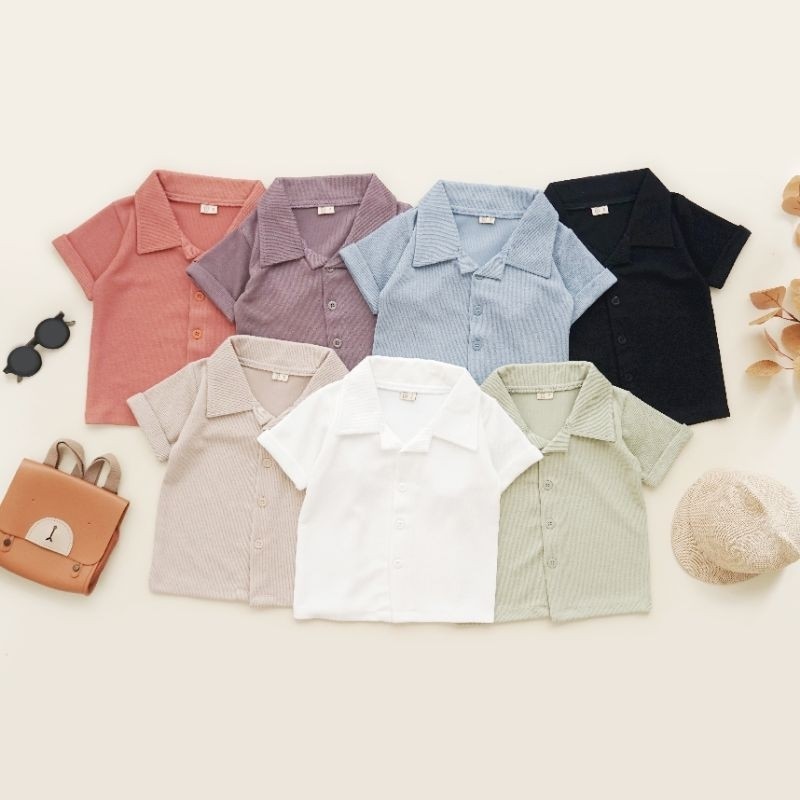 MAKEYOUSHOP SACHIO SHIRT - Promo 4.4 Baju Anak Kemeja Premium Atasan Kerah Anak Laki-Laki & Perempua