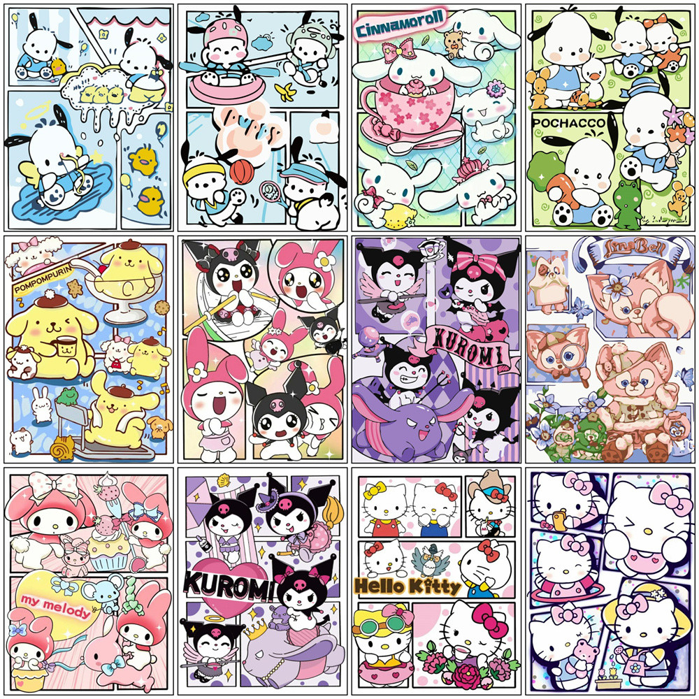 

Sanrio DIY Pochacco Drawing By Numbers My Melody Oil Painting By Numbers Cartoon Hobby Christmas Gift