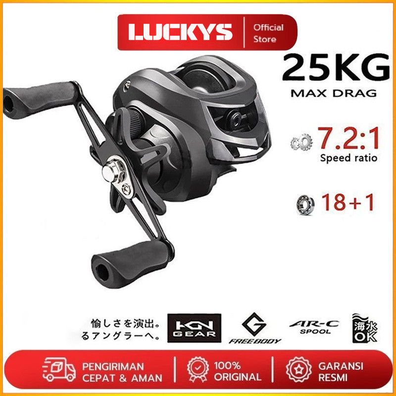 Caldari Fishing Reel Fishing Rod Set Pancing BC Reel 7.2:1 Metal Fishing Reel Max Drag 8kg Sistem 1s