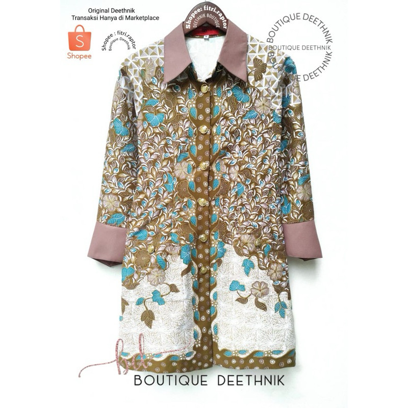 Tunik Batik Warna Dusty Purple Batik Deethnik