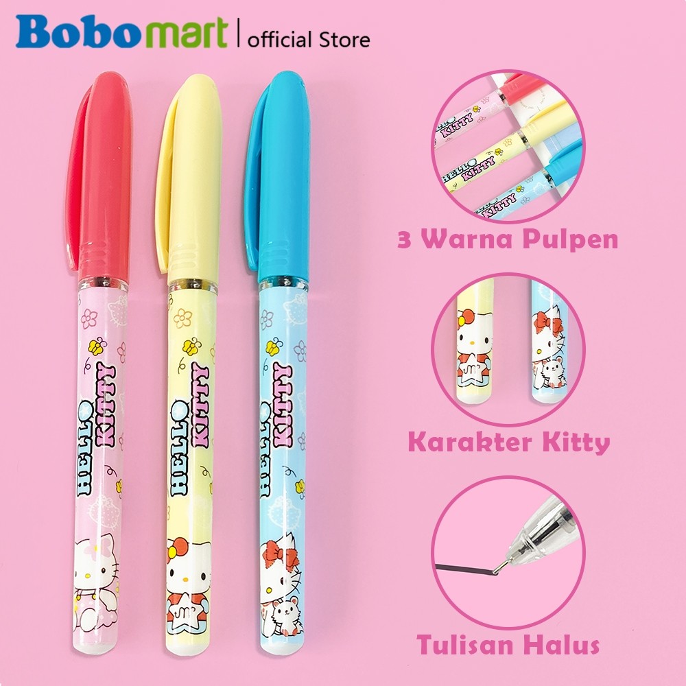 

BOBOMART Gel Pen Pulpen Pena G-8015K Hello Kitty Black 0.5 mm