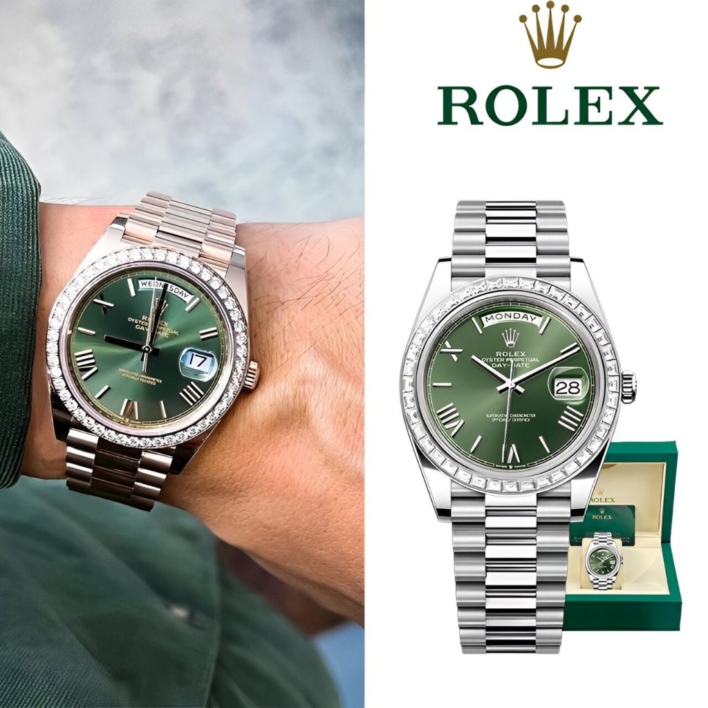 Rolex【Swiss Rolex】100% Original Rolex Watch Day-Date Series Jam Tangan Rolex Pria M228396TBR-0020 40