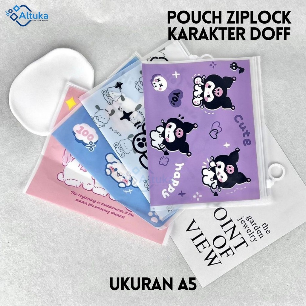 

Pouch Ziplock Doff / Pocket Plastik Karakter Sanrio Lotso Multifungsi Organizer A5