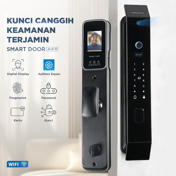 

Smart Door Lock Aplikasi Digital Camera Password Fingerprint Card Kunci Pintu A5