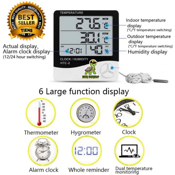 promo  -THERMOMETER HYGROMETER HTC-2 LENGKAP TERMOMETER HROMETER SULCATA