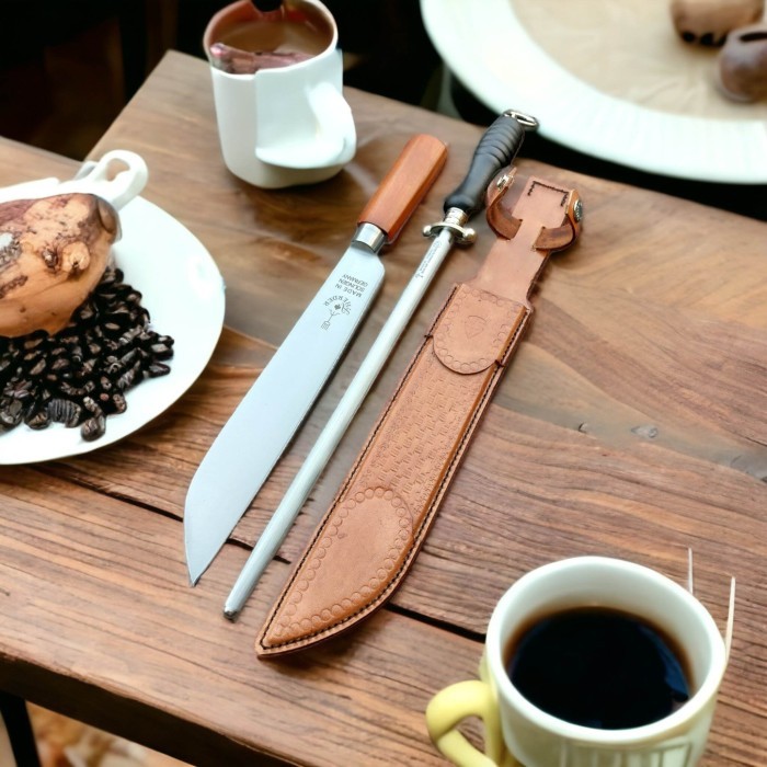 promo  -Pisau Sembelih Super Tajam Sharpener Cap Garpu Asli Solingen Paket 10