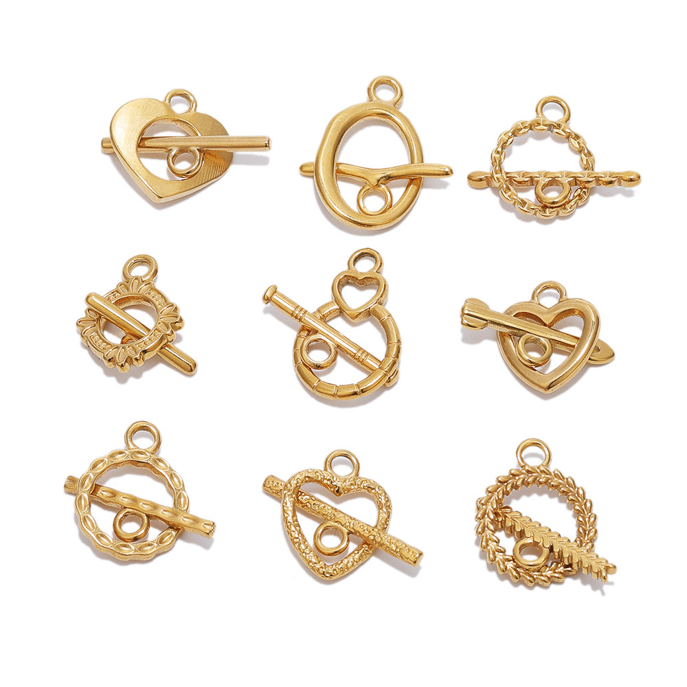 

4 Sets Stainless Steel Gold Toggle OT Clasps for DIY Jewelry Making Necklaces Connectors Fasteners Bracelets Hooks Supplies