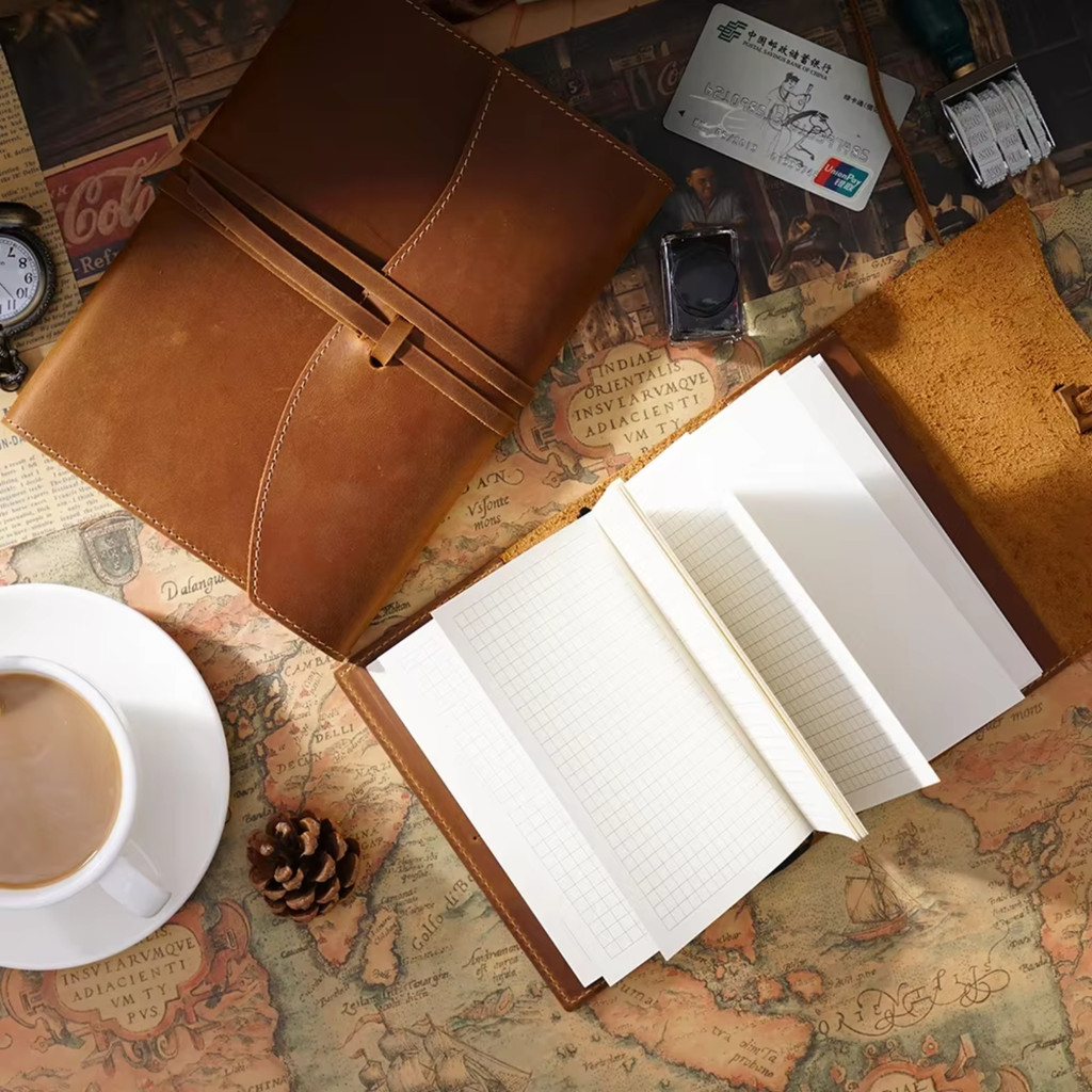 

Handmade A5 A6 Notebook, Soft Leather Stationery, Vintage Notepad Journals With 88 Sheets ert, Personalized Travel Diary