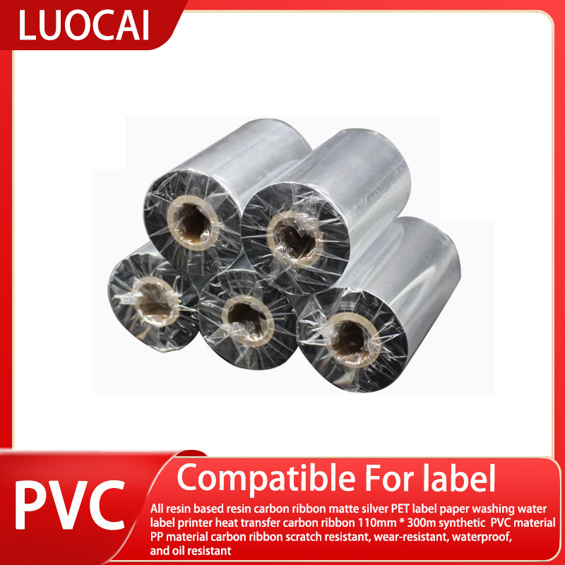 

matte silver PET label paper washing water label printer heat transfer carbon ribbon synthetic PVC material PP material carbon