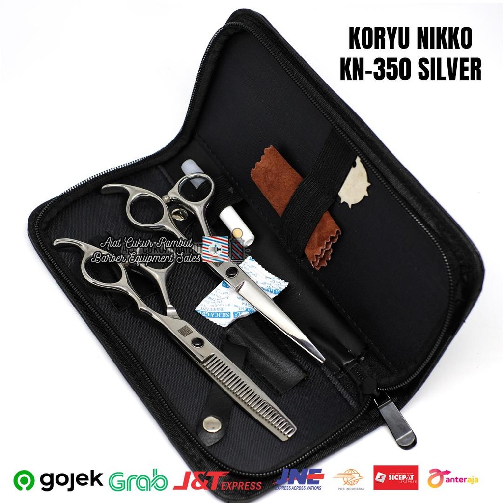 promo  -Gunting Potong Rambut Gunting Sasak Rambut Set KORYU NIKKO Paket Gunting KN 350 - KN - 350
