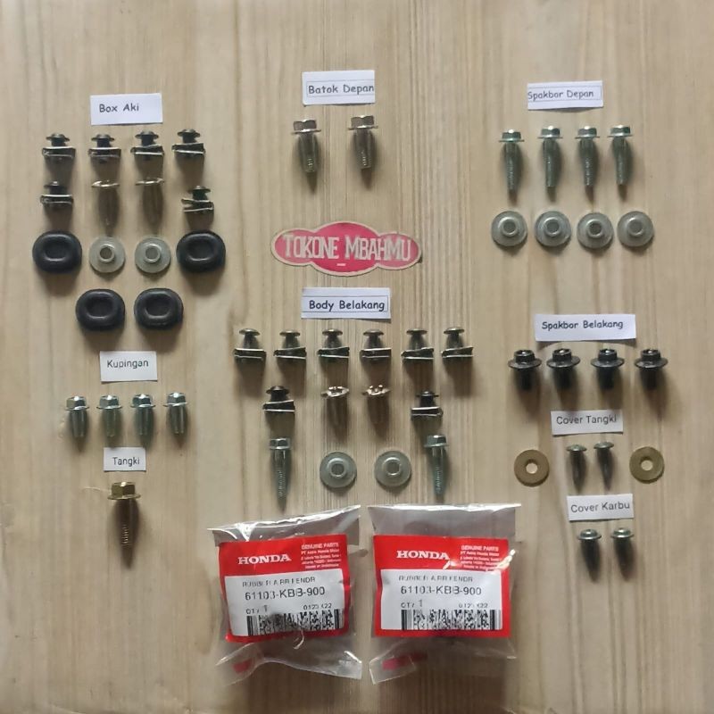 Baut Full Set Cover Body Bodi Honda Tiger 2000 Lawas / Lama / Old Karbu Karburator