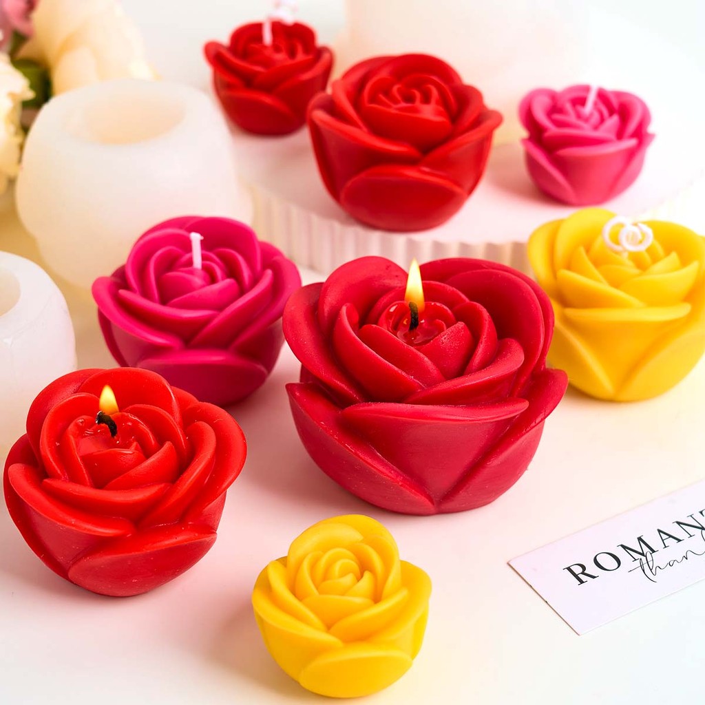 

Rose Flower Silicone Candle Mold DIY Ornament Craft Making Soap Plaster Resin Chocolate Baking Molds Home Decor