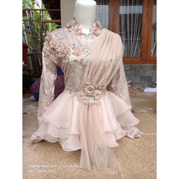 kebaya modifikasi full furing BISA REQ WARNA ready anak rose gold ld 80