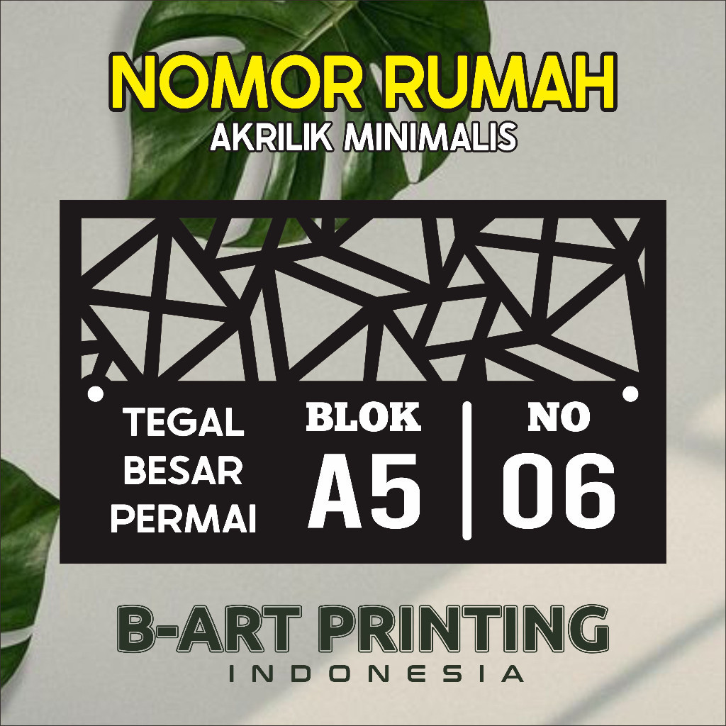 NOMOR RUMAH AKRILIK TYPE AESTHETIC NOMER RUMAH NO RUMAH AKRILIK MINIMALIS LASER CUTTING