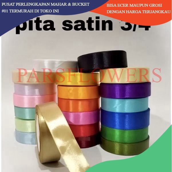 

PARSFLOWERS Pita Satin 3.4 INCH / Pita Satin Lebar 2 cm / 20yard / Grosir Pita Satin 3.4 INCH = 2 CM | Pita Satin 3.8" Pita Satin 3.4in Pita Satin Import