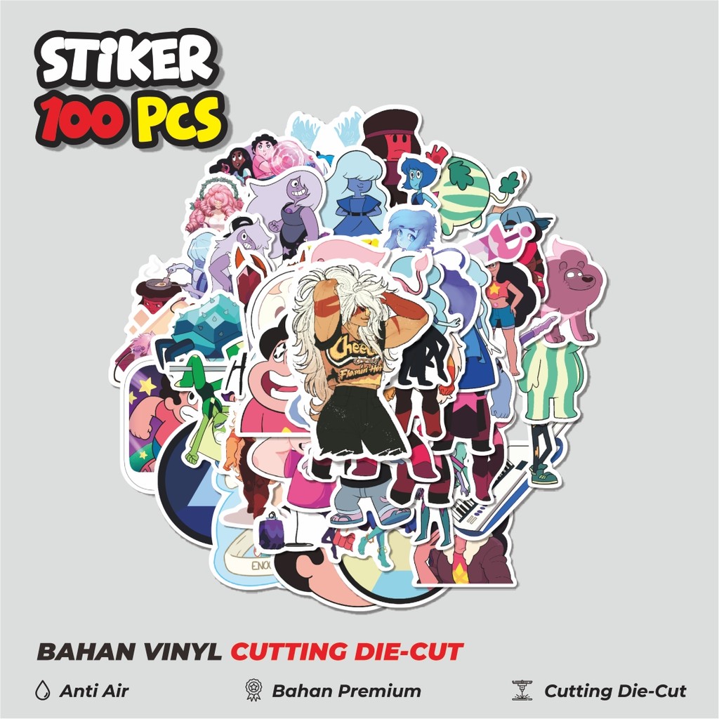 

Terbaru! 50 pcs Stiker Kartun Steven Universe Char Mix 5 Dekorasi Lucu Kreatif untuk Notebook, Skateboard, HP