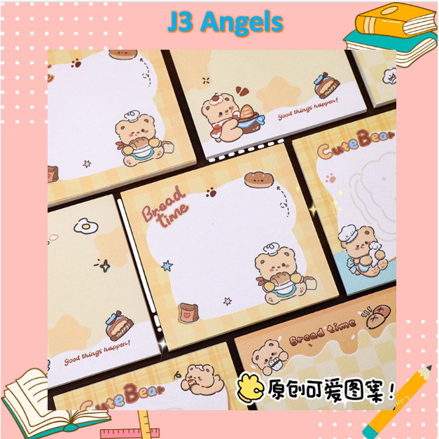 

J3 - Sticky notes butter bear Memo note tempel kotak karakter lucu