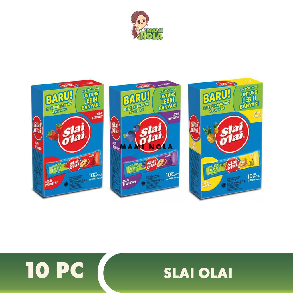 Slai Olai Biskuit Selai Buah Strawberry Bluberry Nanas Kemasan Box isi 10pc