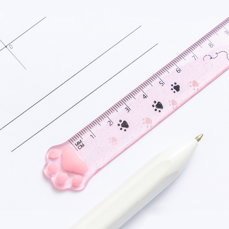 

1 Pcs Lytwtw's Cute Kitty Cat Paw Straight Ruler Kawaii Stationery Funny Drawing Gift Korean Office School Measuring Drawing