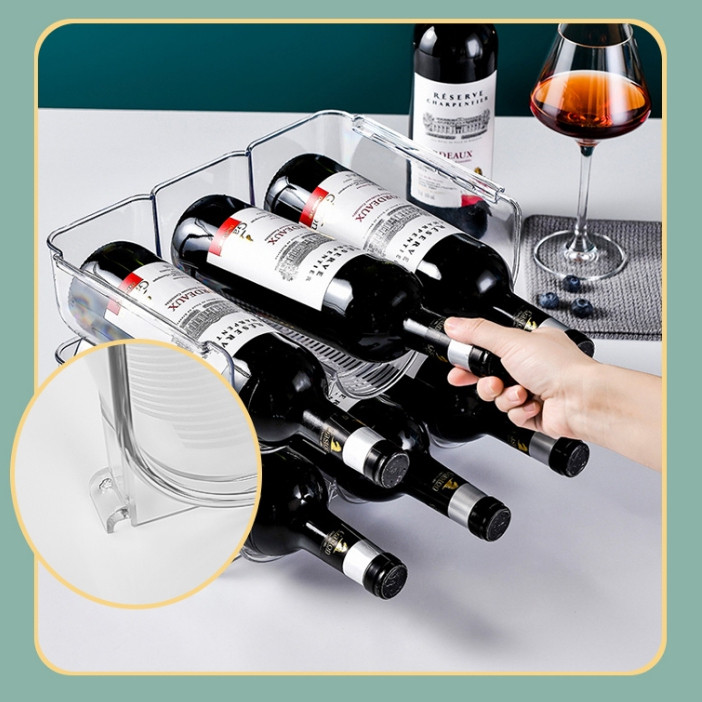 Rak Botol MINUM TRANSPARAN BOTTLE HOLDER ORGANIZER Wine STORAGE RED WINE EL