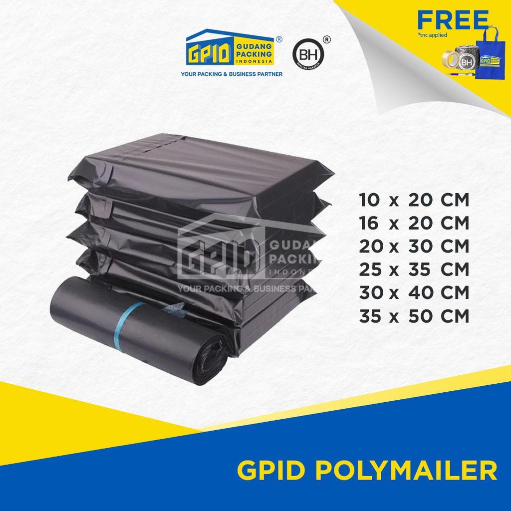 

GPID POLYMAILER - Semi Glossy Berbagai Ukuran (ISI 100 PCS)