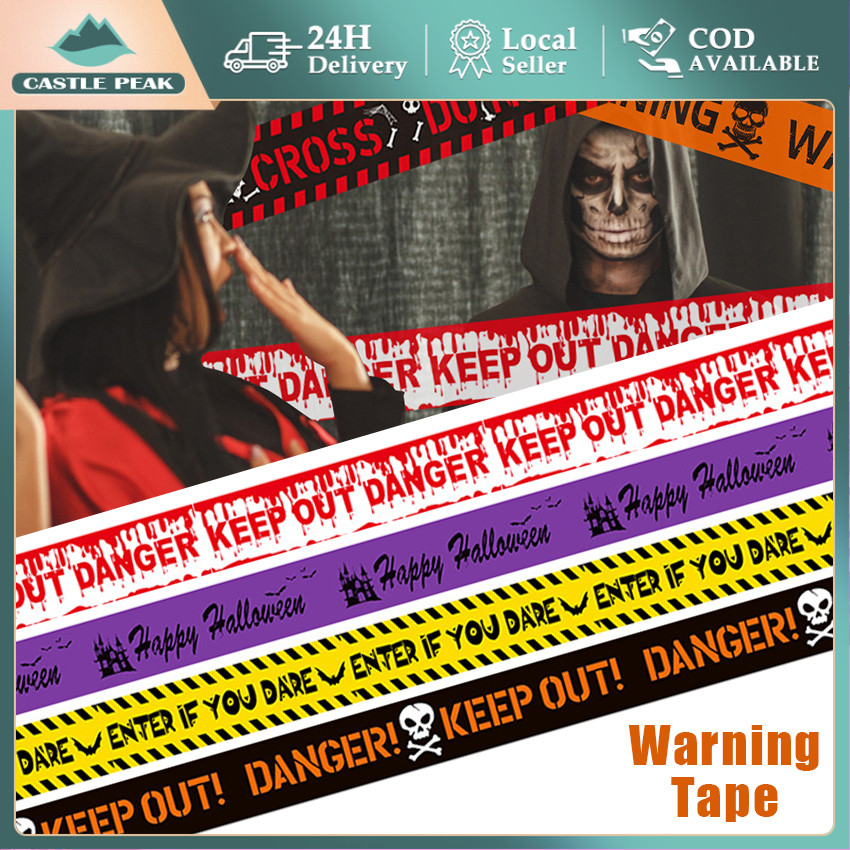 

9m Garis Polisi Mainan Warning Dekor Halloween Police Line Fright Tape Prank Mainan Haloween Dekor