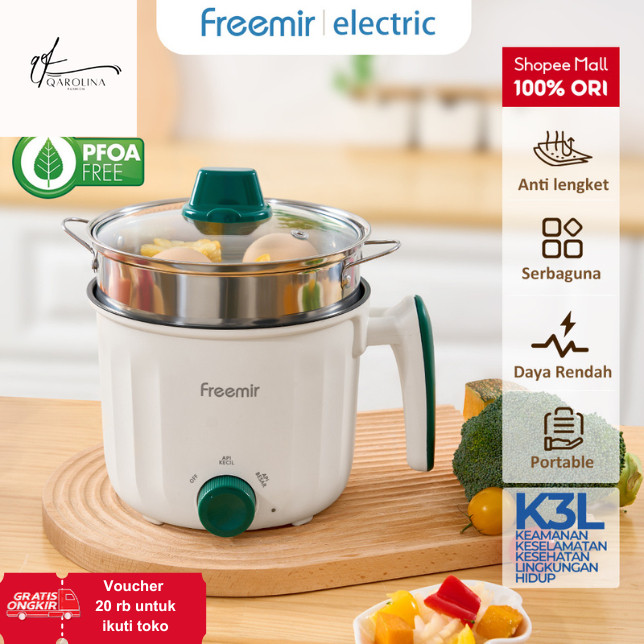 Alat Masak / [BEST SELLER ] freemir Panci Kukusan Listrik Multifungsi Multicooker  Low Watt Stainles