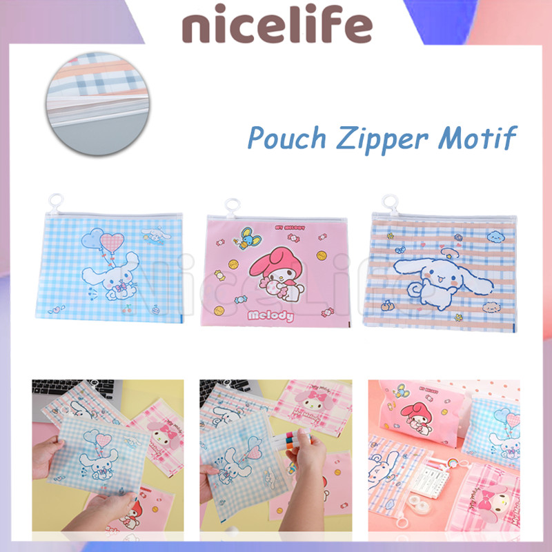 

Zipper Stationery Bag / Pouch Zipper Lucu Motif / Tempat Pensil Sanrio