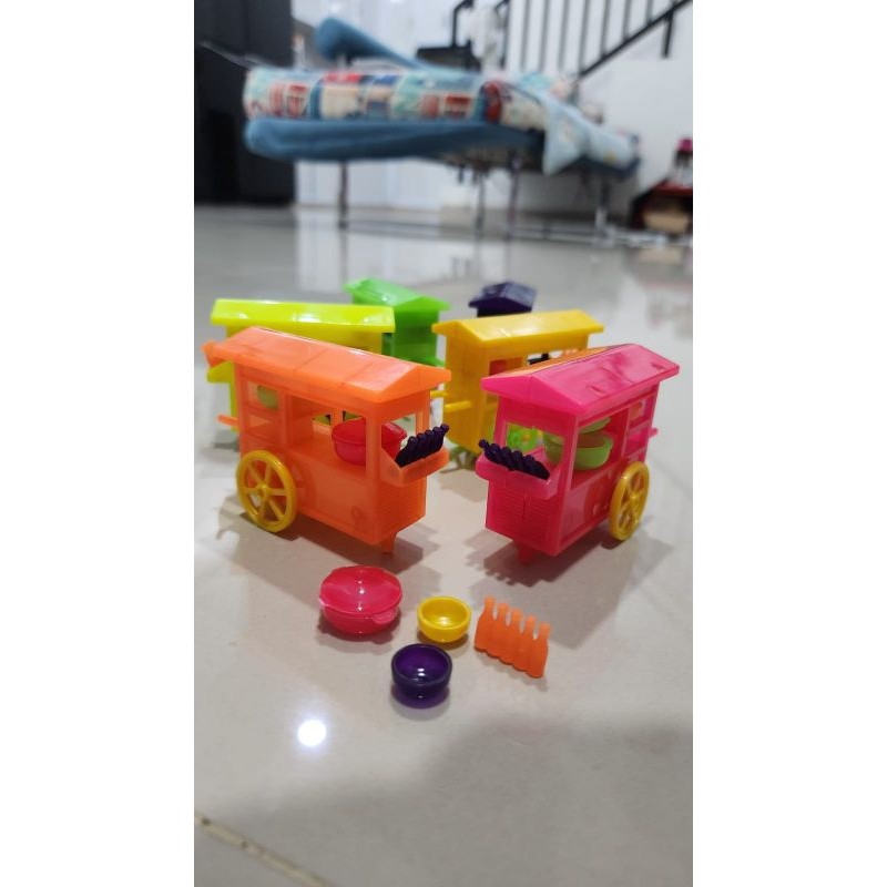 10 biji mainan gerobak bakso curah