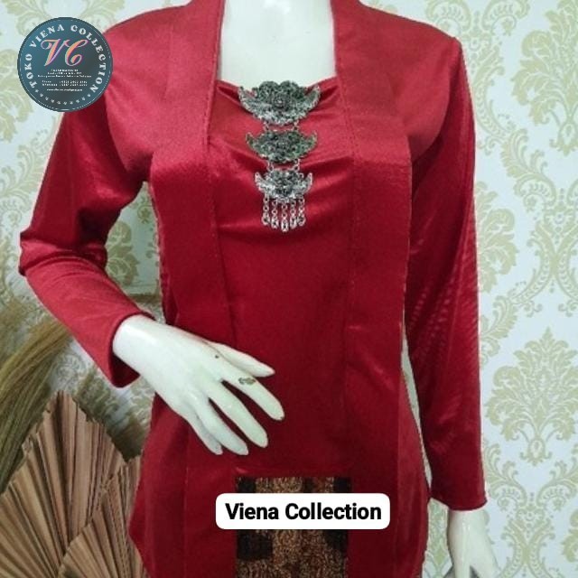 

✨LARIS✨ -Kebaya Kutubaru Bludru, Lengan Panjang Warna Merah - XXXXL