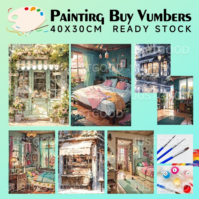 

Diy Paint By Number 40 x 30 cm painting kit Oil Painting Acrylic Paint Decorative Painting Living Room Wall Painting