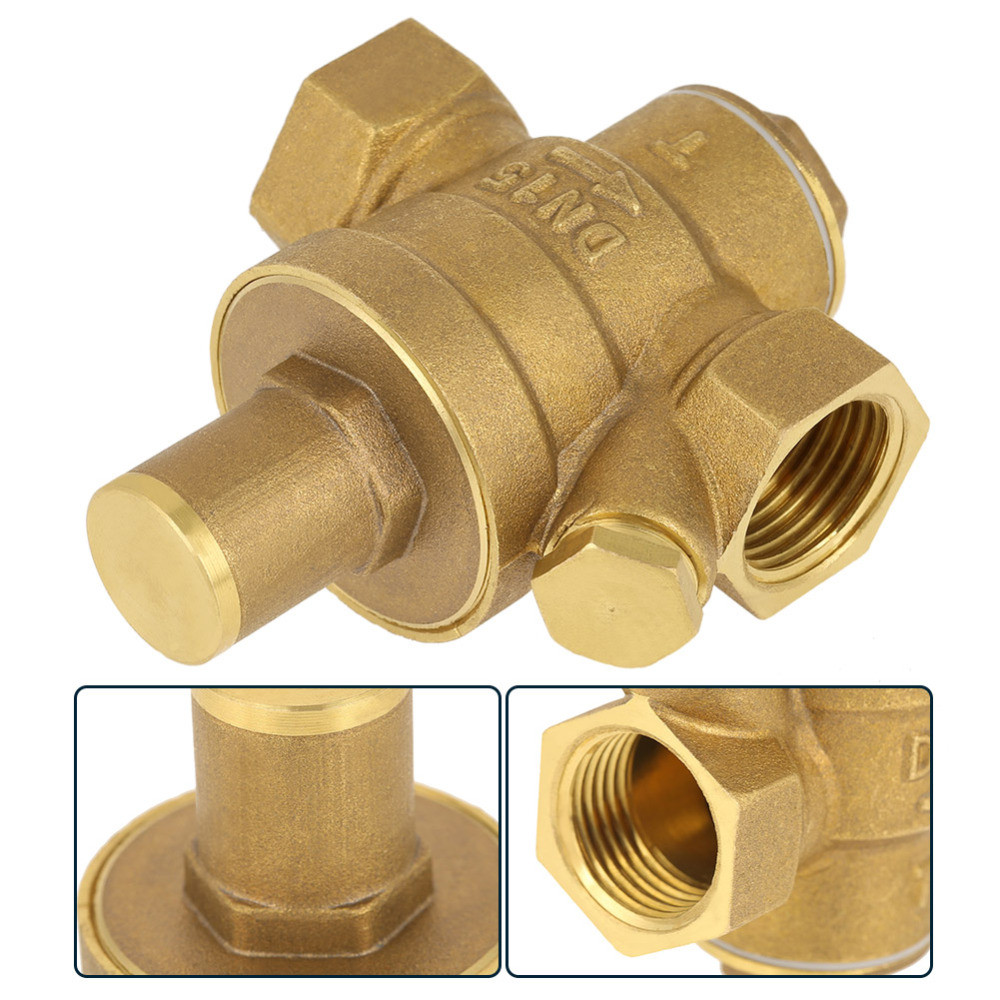 Adjustable Thread Water Pressure Reducing Valve DN15 1/2" Brass Water Pressure Reducing Regulator Va
