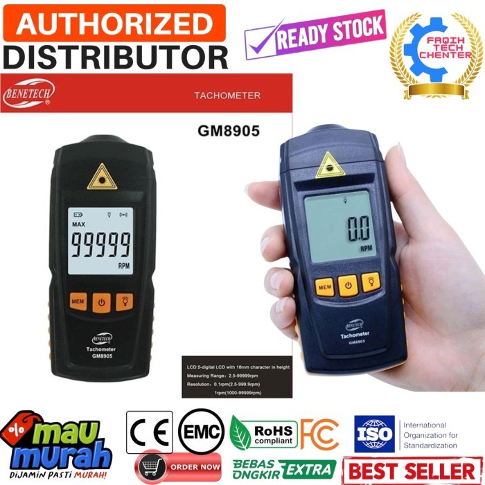

Digital Tachometer Benetech GM 8905 RPM Tacho Meter Gauge GM8905