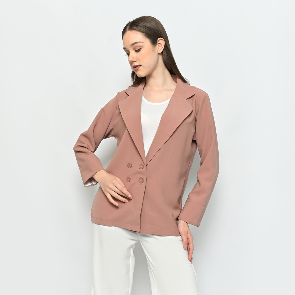 QUEENTIN Blazer Wanita Casual 6860 Twill Tory-B Polos Lengan Panjang
