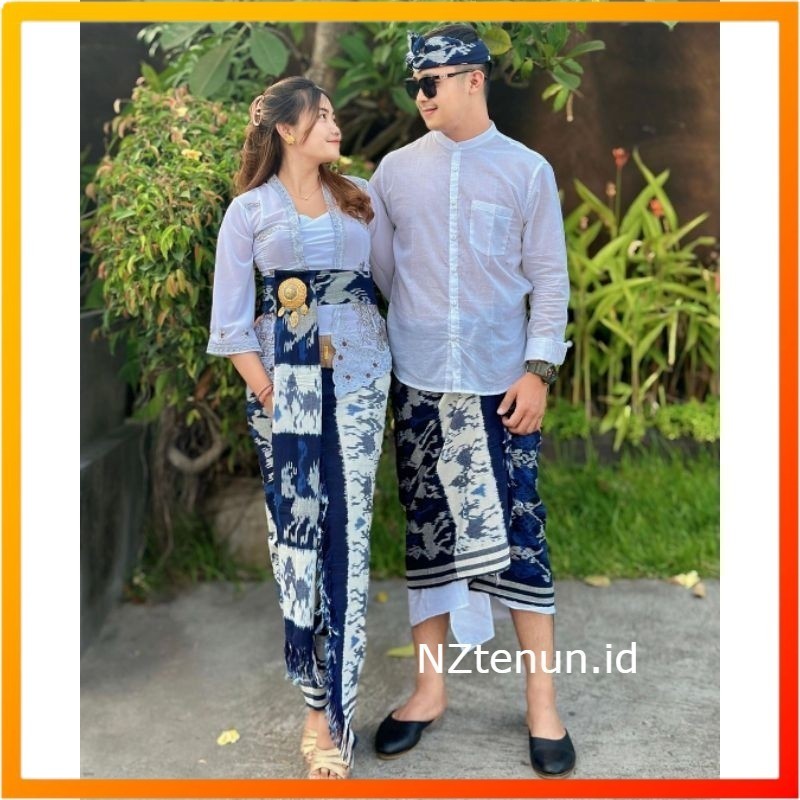 (GRATIS UDENG) SET COUPLE BLANGKET BUSANA ADAT BALI KEKINIAN | SET COUPLE KAMEN SAPUT SELENDANG | SE
