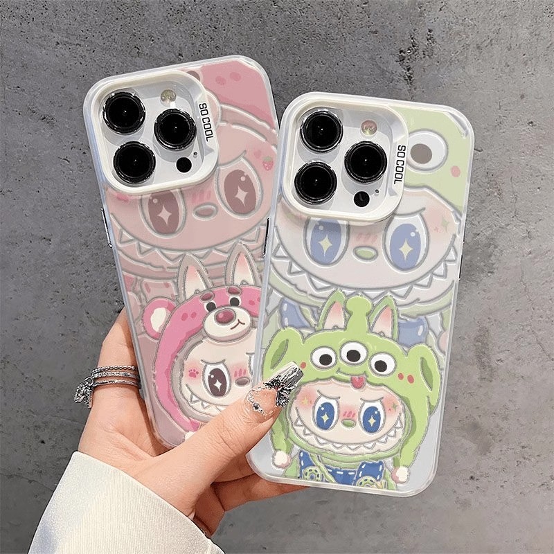 [COD] Casing hp ponsel Labbu dan Bubble Mart yang lucu cocok iPhone 15 15 Pro 15 Pro Max 15 Plus XR 