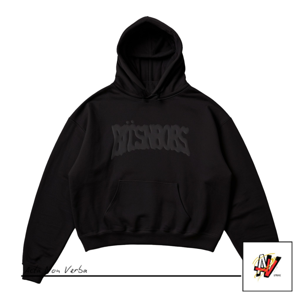 Bitsnbobs76 Hoodie Boxy Oversize 330GSM Bent Black