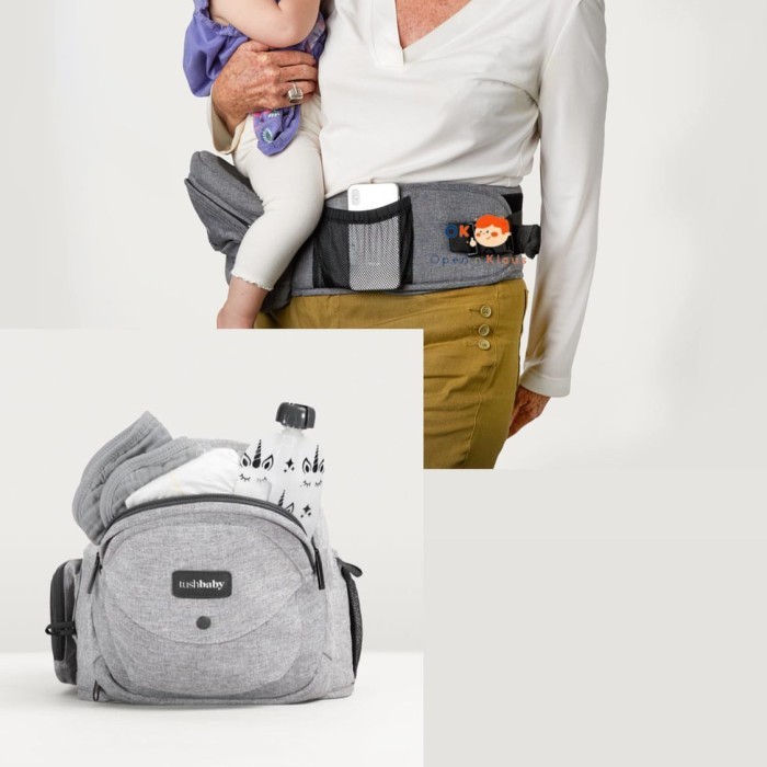 ✨BISA COD✨ - Tush baby hip carrier breastfeeding support newborn to 20 kg ergonomic - Grey