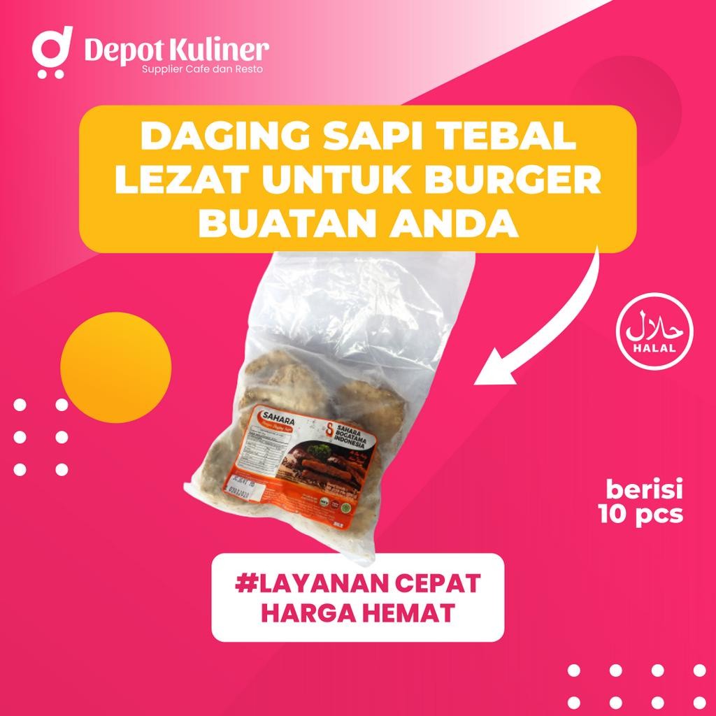 

Daging Burger Sahara Sapi Premium isi 10 Pcs