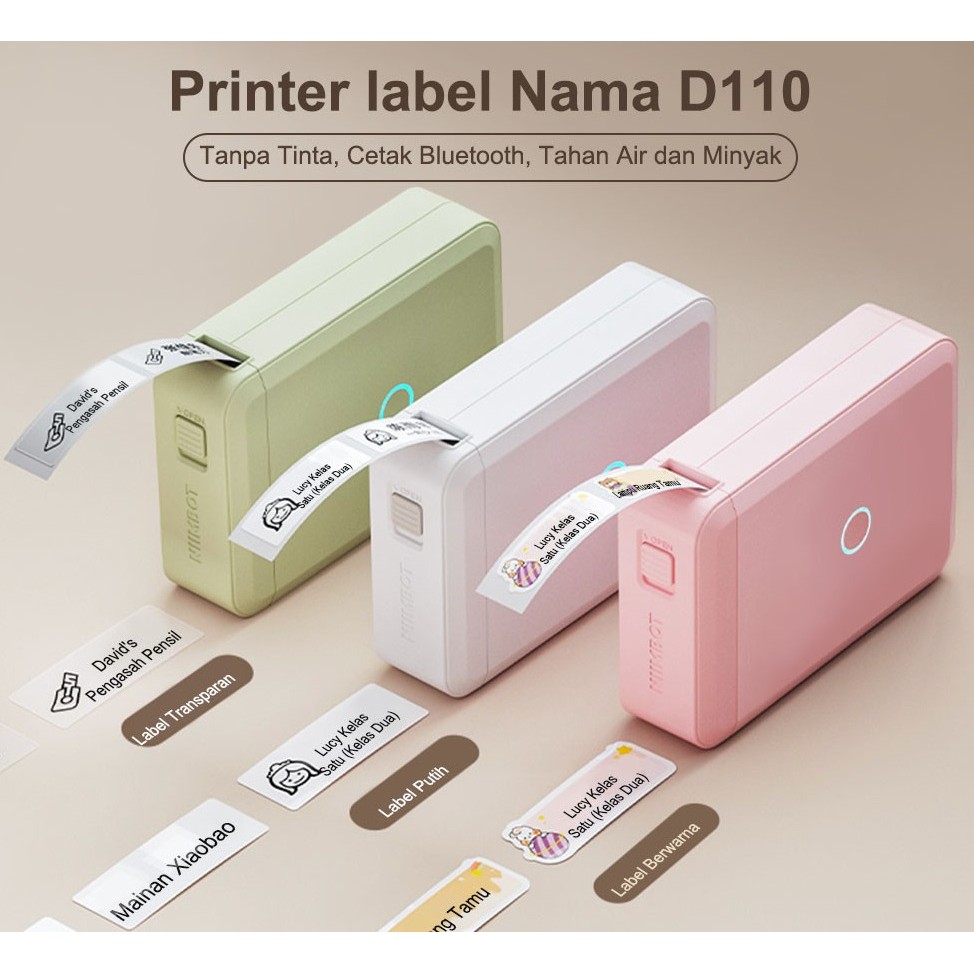 

D110 Printer Label Nirkabel, Dilengkapi Dengan Label, Printer Stiker Label Harga/Nama