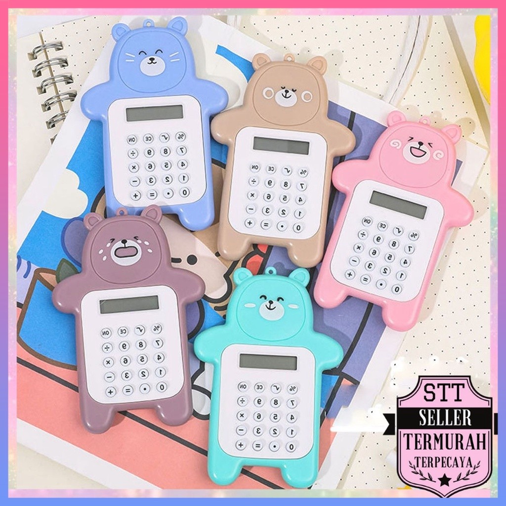 

Calculator Mini Portable Motif Bear Kalkulator Portable Mini Beruang Kalkulator Unik Kalkulator 8 Digit Mini Portable Kalkulator Beruang Tombol Karet Kalkulator Sekolah /Stationary Warna Warni