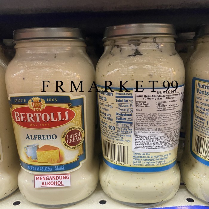 

Bertolli Alfredo Creamy Basil / Saus Keju Alfredo Dengan Kemangi / 425 grm