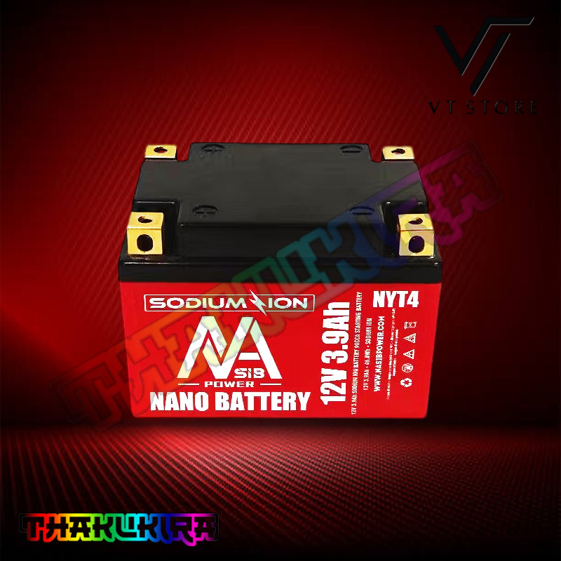 Aki Motor Nano Battery Lithium Sodium Ion YTX4A Motor Yamaha Mio 125 Fino Xeon Byson R15 YZF Beat MX