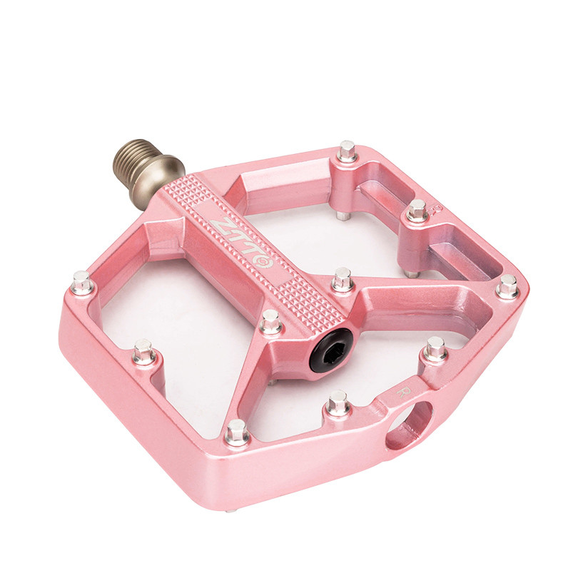 ZTTO MTB Road Bike CNC Aluminum Alloy Flat Pedal Pink Parts Smooth Bearings 9/16 Thread Large Area S