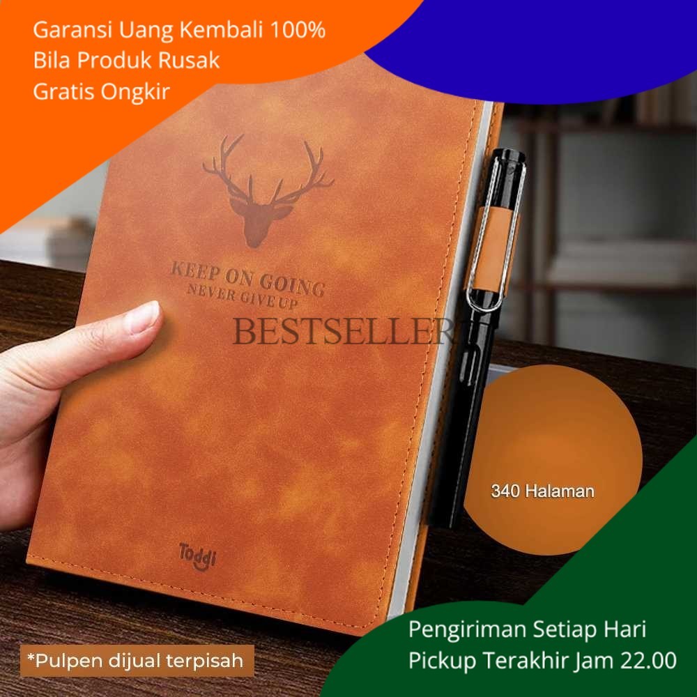 

BS Buku Catatan Cover Kulit Sintetis Buku Simple Premium Saku Tebal Pertemuan Notebook Planner Murah
